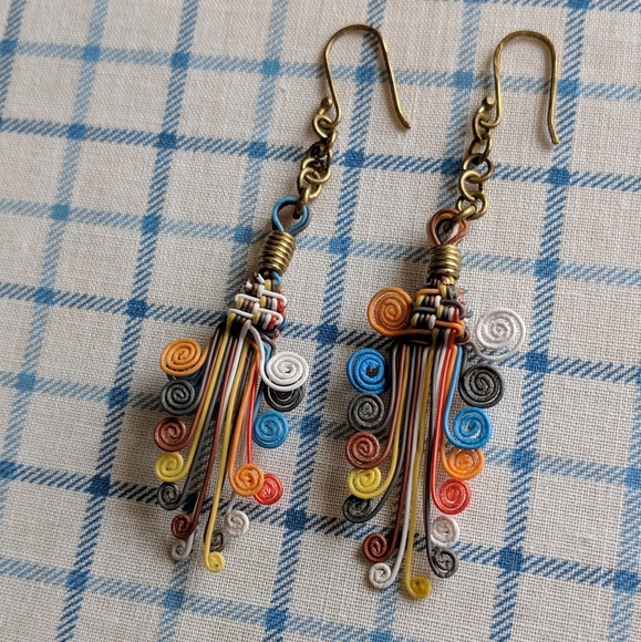 Multi-Color Wire Fair Trade Earrings - Picture 1 of 2